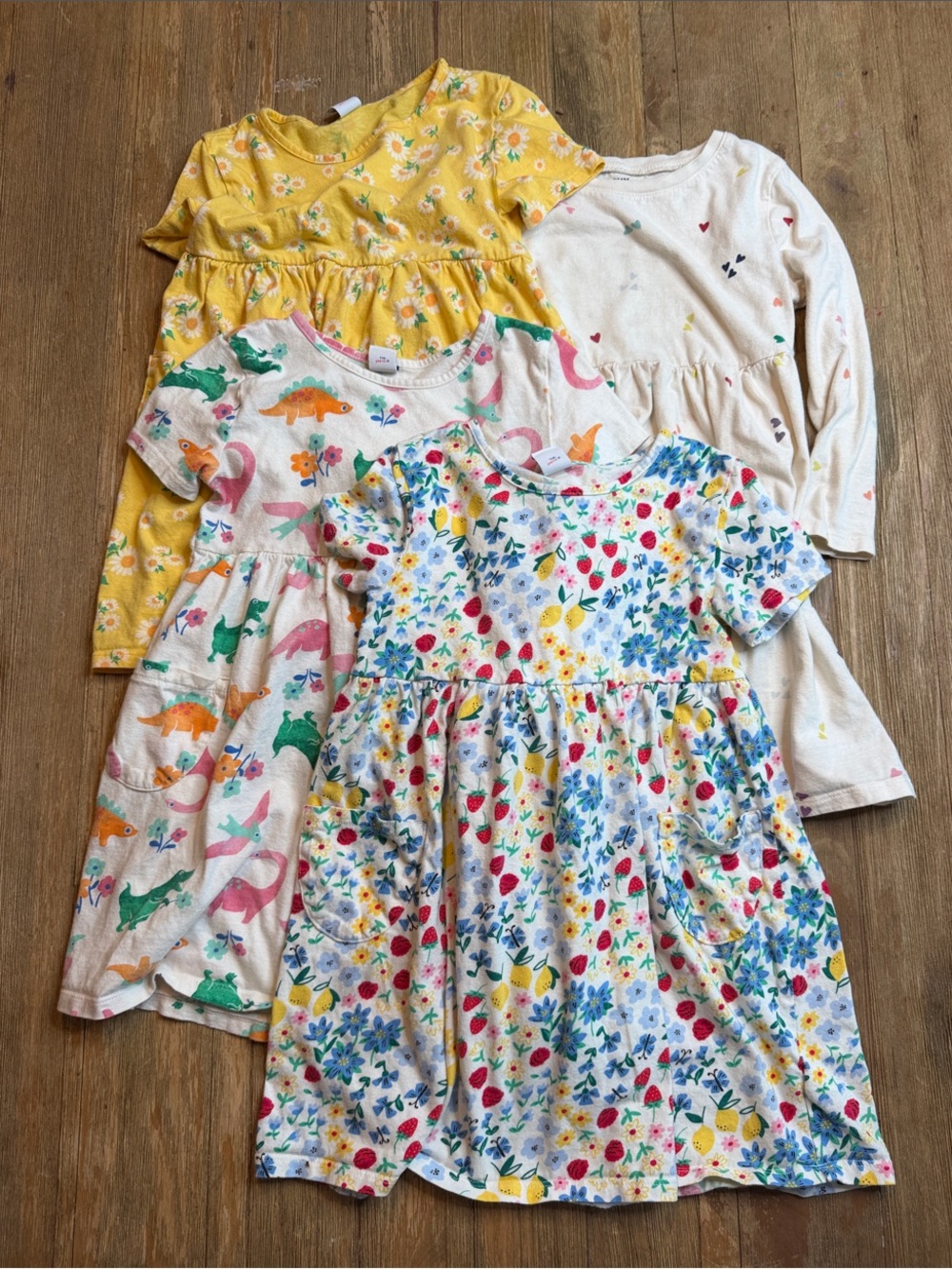 Old Navy Girls' Floral & Playful Print Cotton Dresses 4 pieces, size 5T